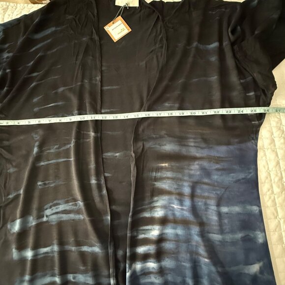 River + Sky Sayulita Duster Blue Orchid Tie-Dye Open Front Lightweight Kimono Ca - Picture 6 of 8